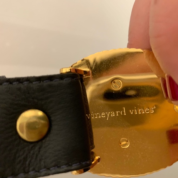 Vineyard Vines Navy Leather Silk Knots Buckle XL - Picture 5 of 6